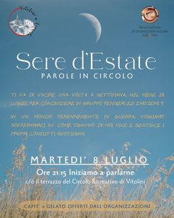 "SERE D'ESTATE" PAROLE IN CIRCOLO A VITOLINI TUTTI...